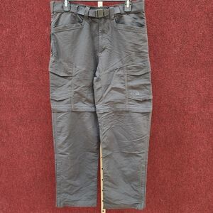The North Face Cargo Pants Mens S Black Hiking Outdoor Nylon Belted